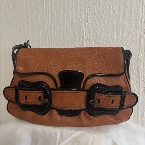 Fendi Tan and Black Leather Shoulder Bag